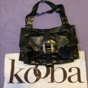 Kooba black leather shoulder bag